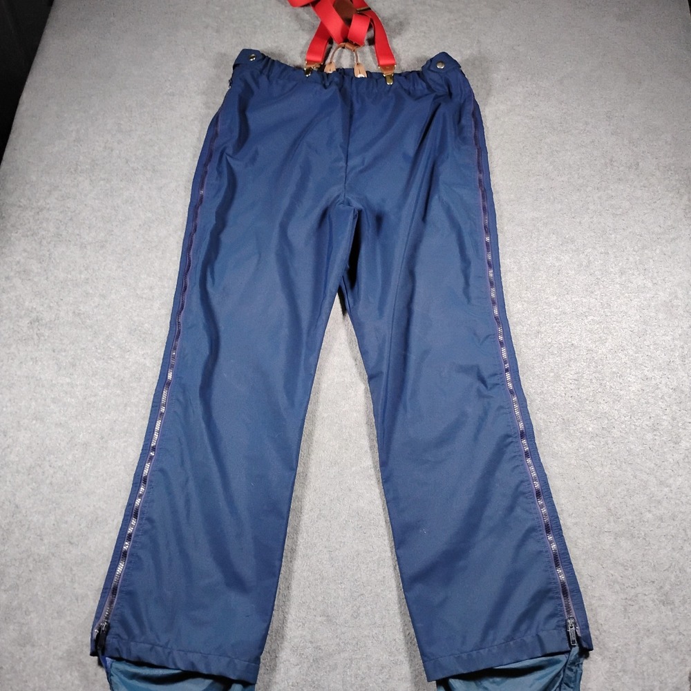 Vintage Lianskie Gore-Tex Snow Pants Navy Blue Full Zip Suspenders Men's Size L